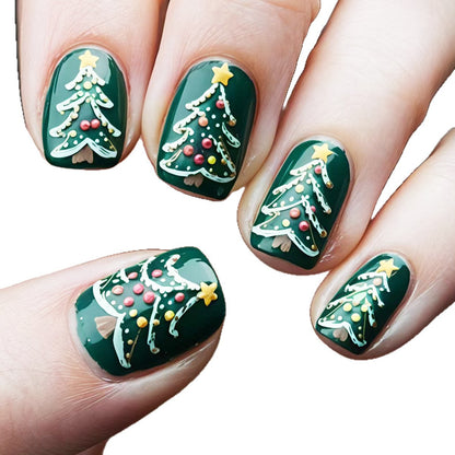 Festive Christmas Tree Nail Art Acalora