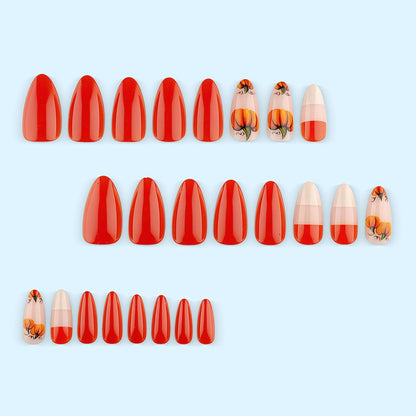 Artificial nails with autumn pumpkin design Acalora