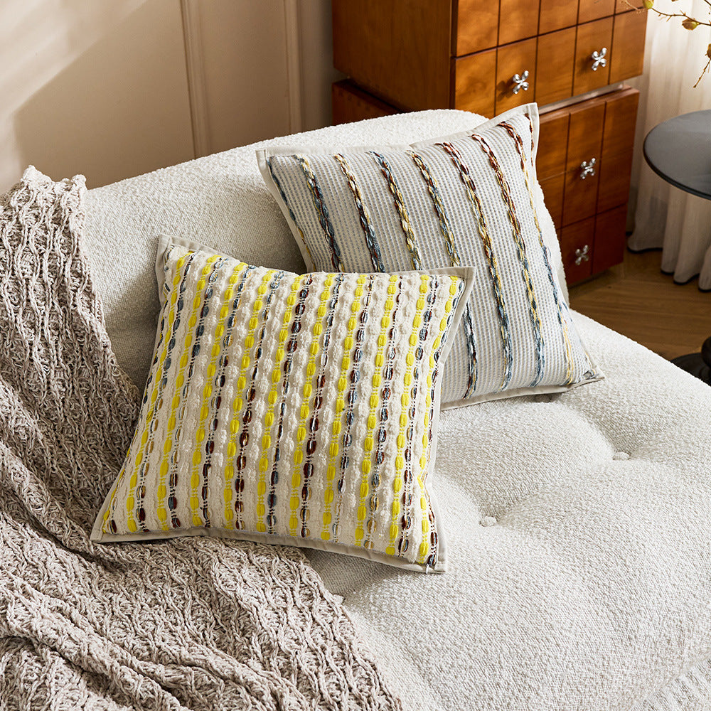 Decorative Handwoven Striped Throw Pillow