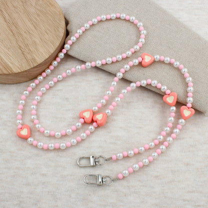 Heart-Embellished Beaded Eyewear Chain Acalora