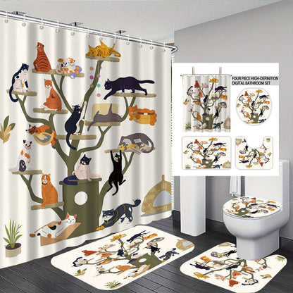 Digital Floral Theme Bathroom Décor Set