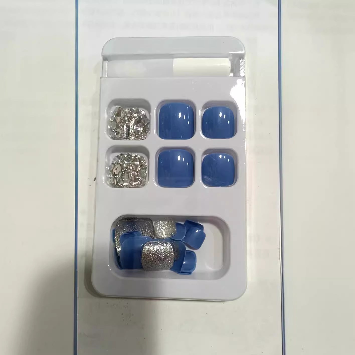 Decorative Press-On Nail Kit with Rhinestone Accents Acalora