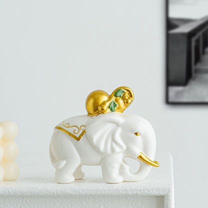 Elegant elephant figurine made of high-quality ceramic Acalora
