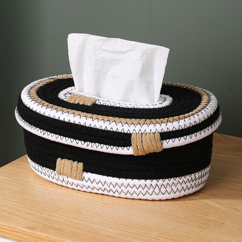 Elegant storage basket made of woven natural material Acalora
