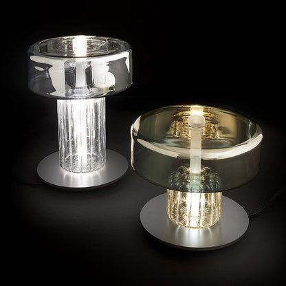 Modern Glass Table Lamp with Sculptural Design