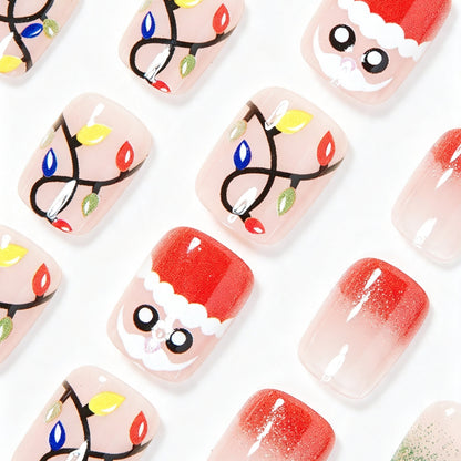 Festive Holiday-Themed Press-On Nail Art Set Acalora