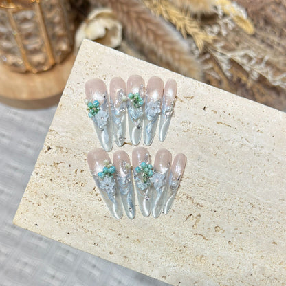 Elegant Floral Stiletto Nail Art Acalora