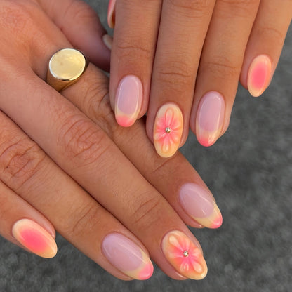 Floral Design Press-On Nails Acalora