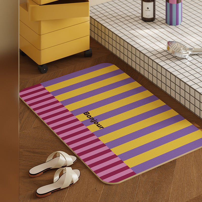 Colorful Striped Bath Mat