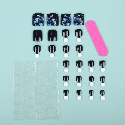 Glamorous artificial nails with floral accents Acalora