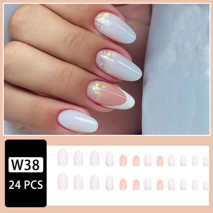 Artificial Nail Set with Glamorous Marbled Design Acalora