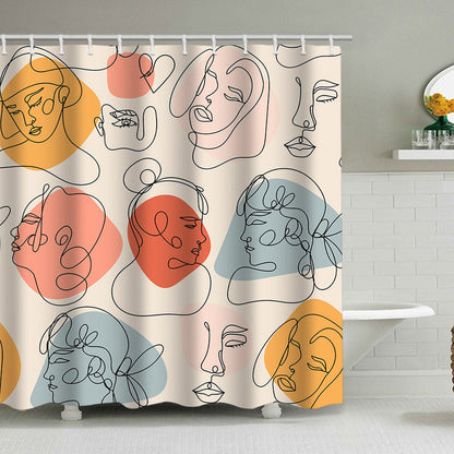Abstract Botanical Print Shower Curtain