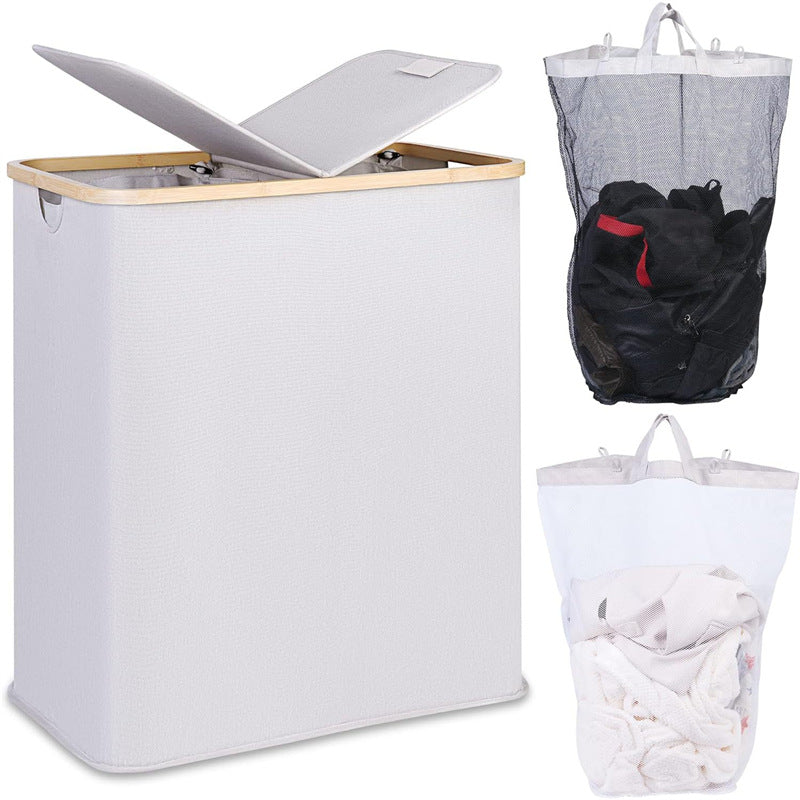 Laundry basket with lid and shelf table Acalora