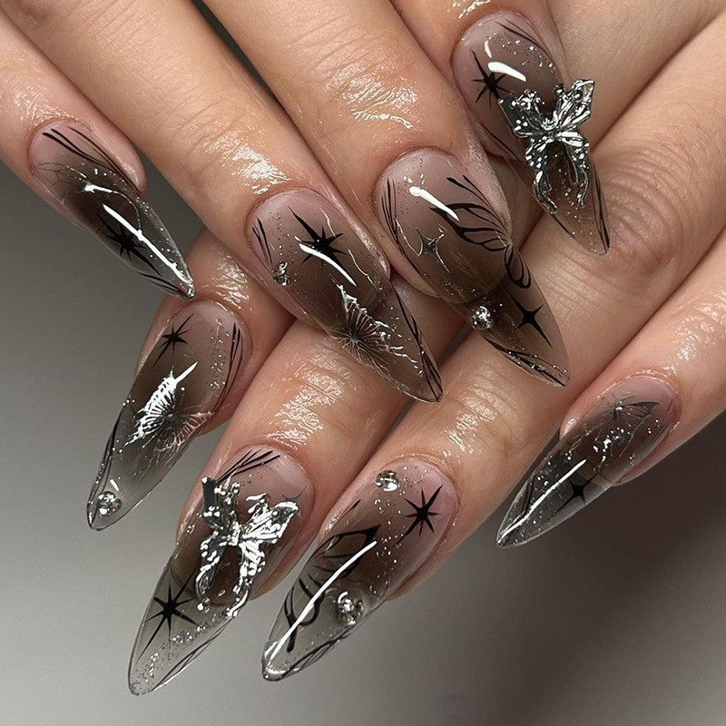 Artistic Stiletto Nail Design Acalora