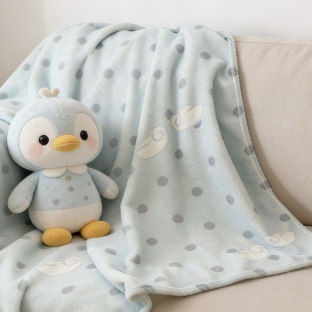Soft Fleece Polka Dot Blanket