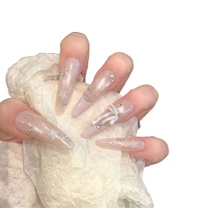 Elegant Starry Inspired Press-On Nail Art Set Acalora