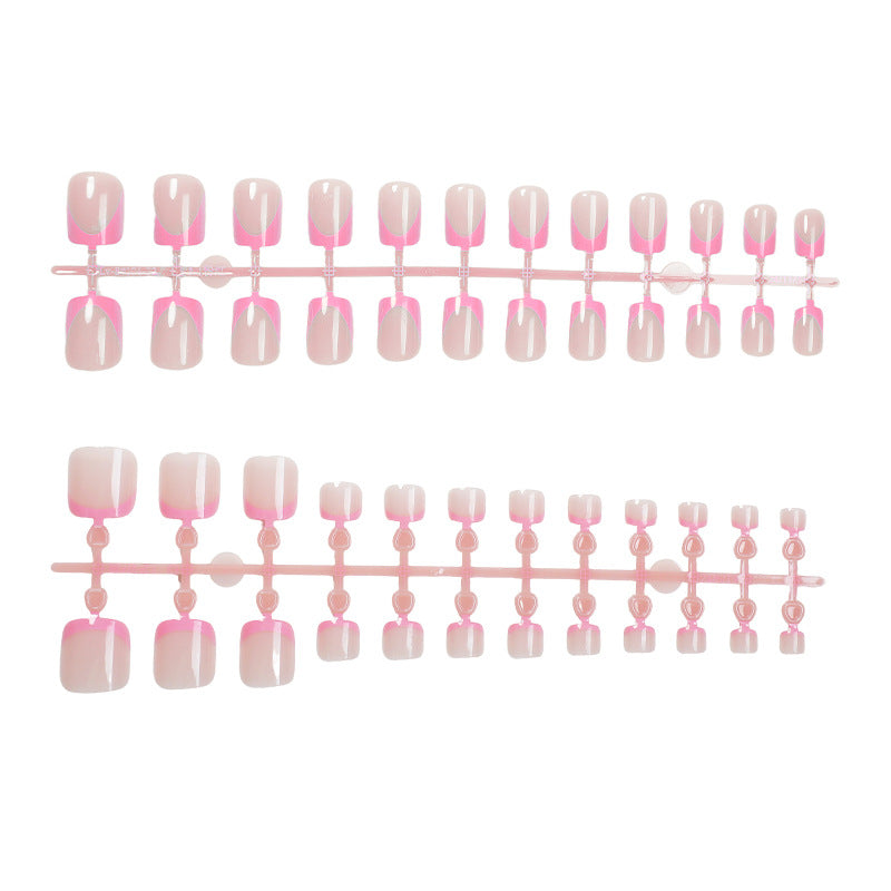 Premium French Tip Press-On Nails Set with Elegant Gradient Design Acalora