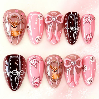 Playful art nails in heart and star motif Acalora