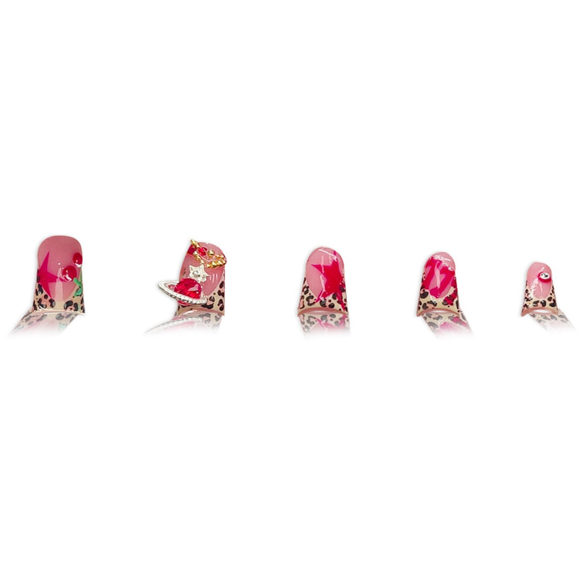 Artistic Leopard Print Press-On Nail Art Acalora
