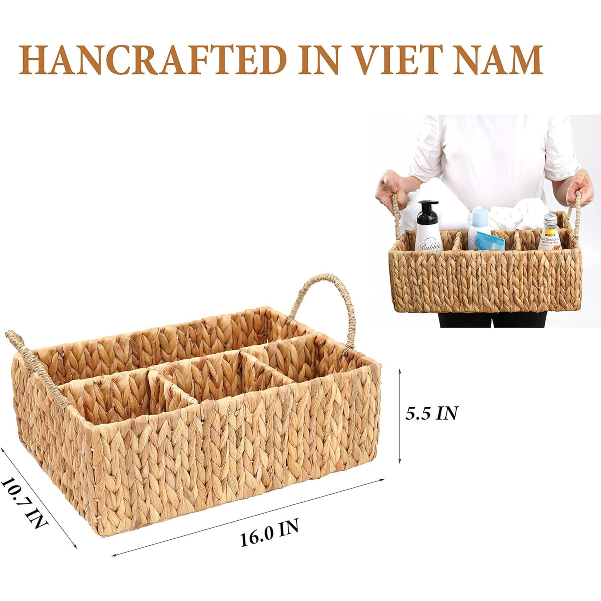 Woven Seagrass Organizer Basket Acalora