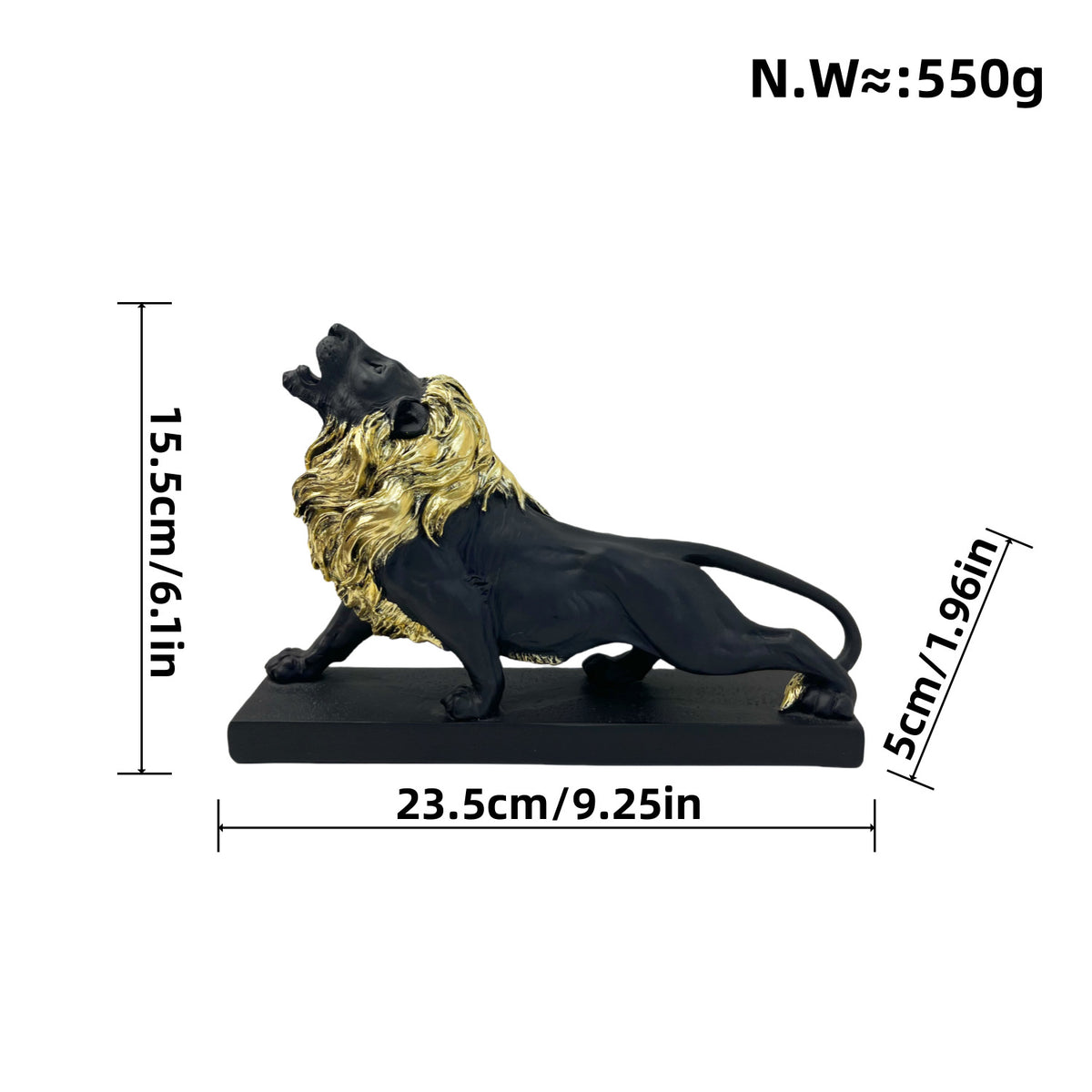 Decorative lion figure with golden details Acalora