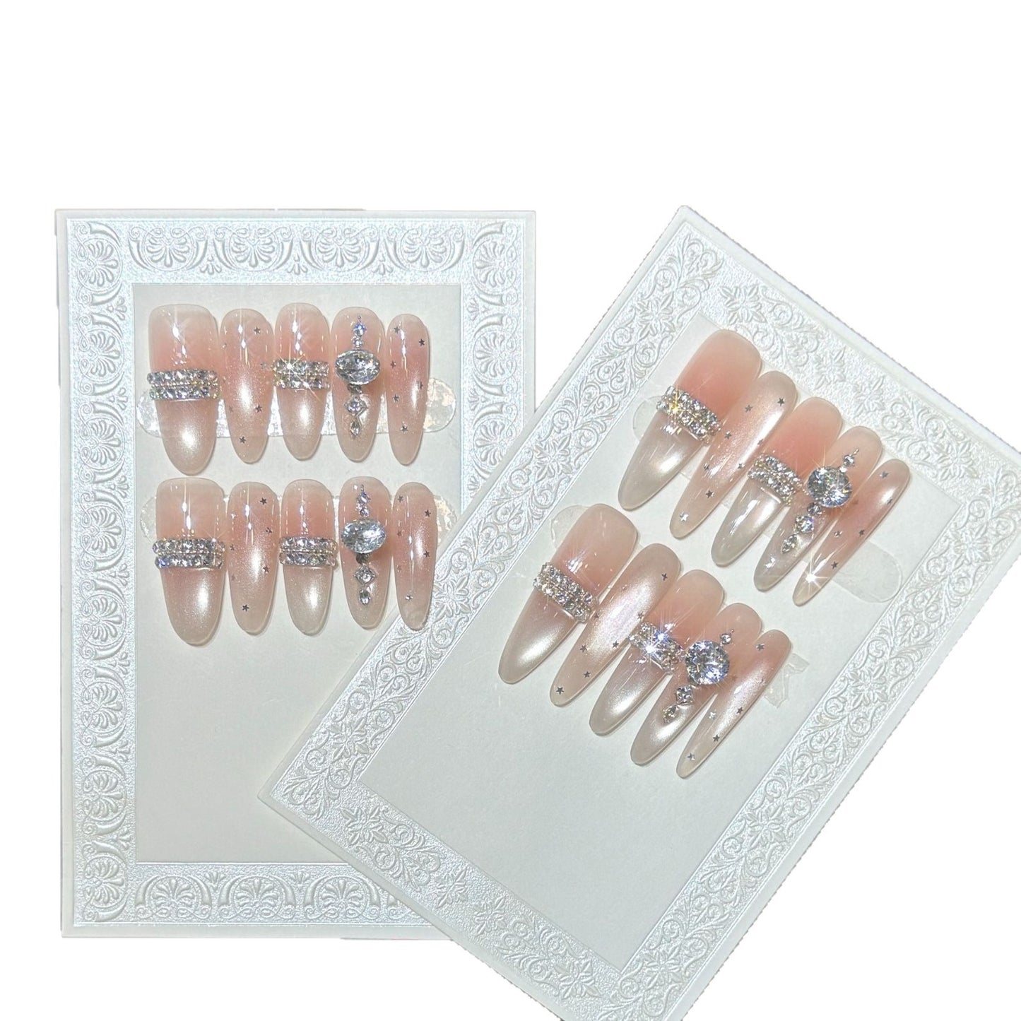 Premium Rhinestone-Embellished Stiletto Press-On Nails Acalora