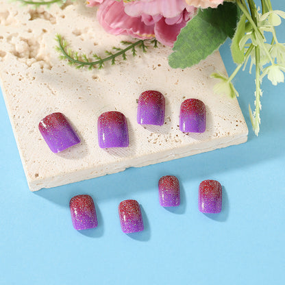 Glittering artificial nails with gradient Acalora