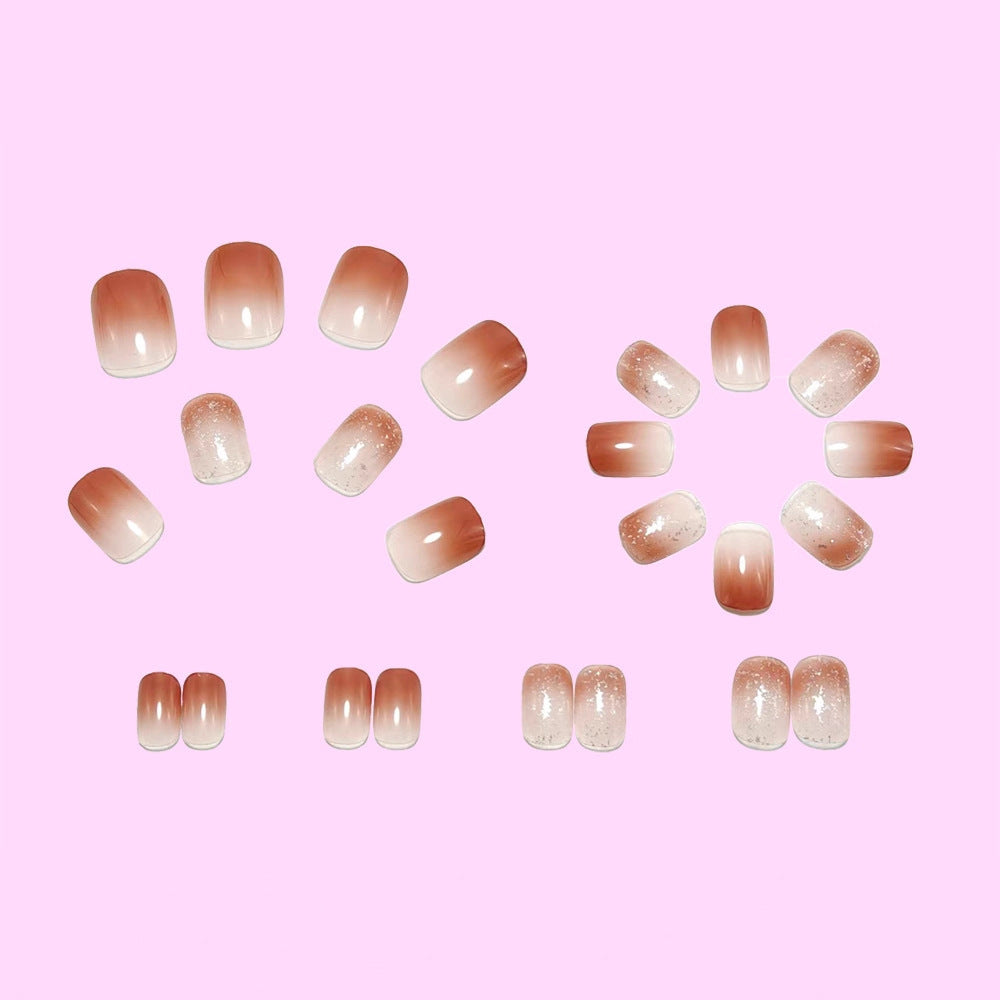 Art nails with delicate gradient colors and glitter effects Acalora