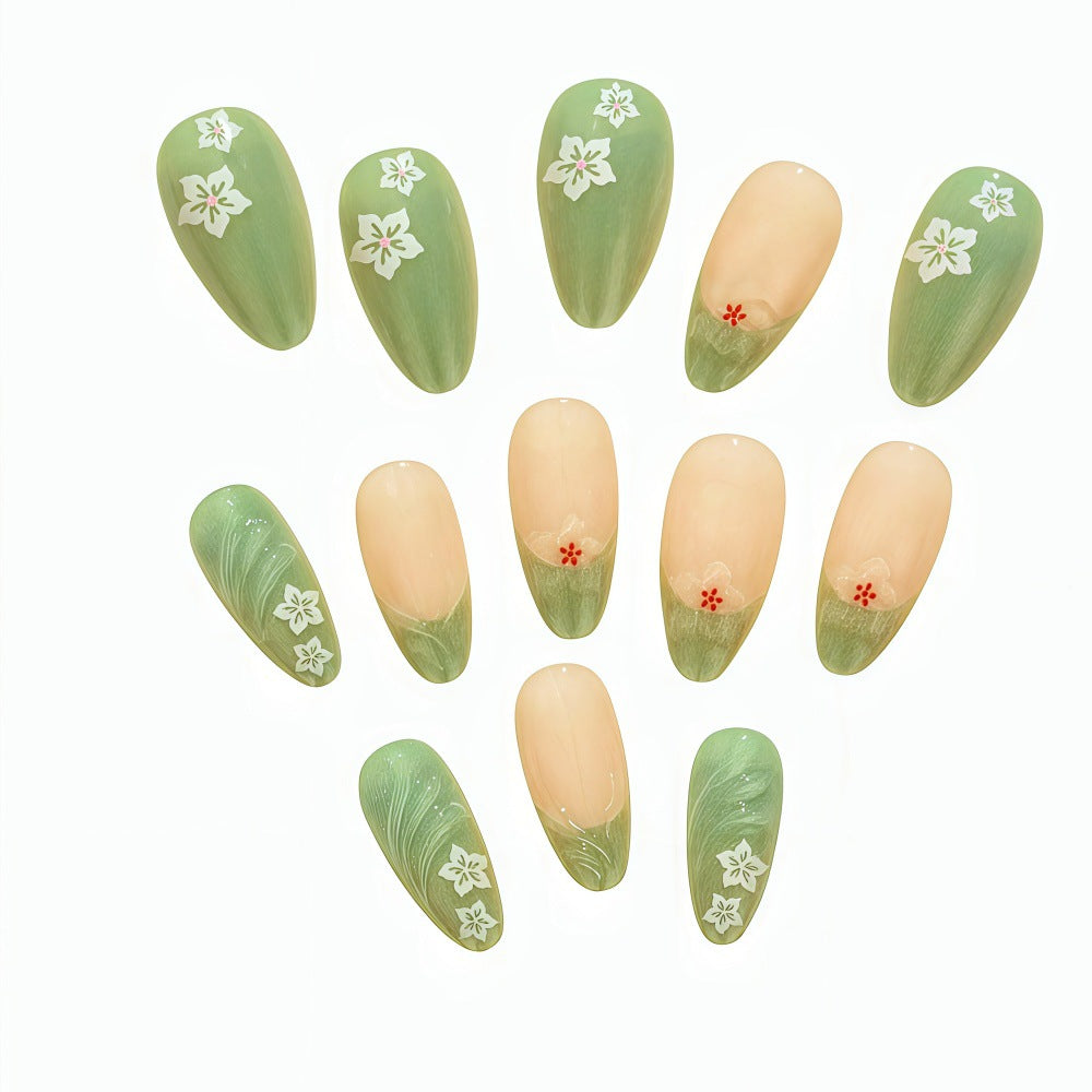Artificial Nails Set with Filigree Flower Patterns Acalora