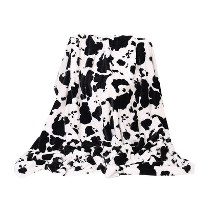 Ultra-Soft Cow Print Fleece Throw Blanket