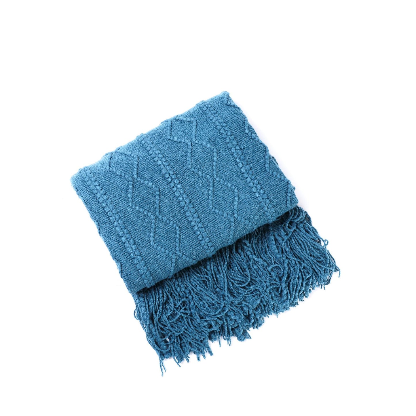 Unisex Cozy Decorative Fringe Throw Blanket