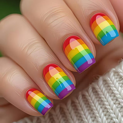 Rainbow Gradient Nail Art Acalora