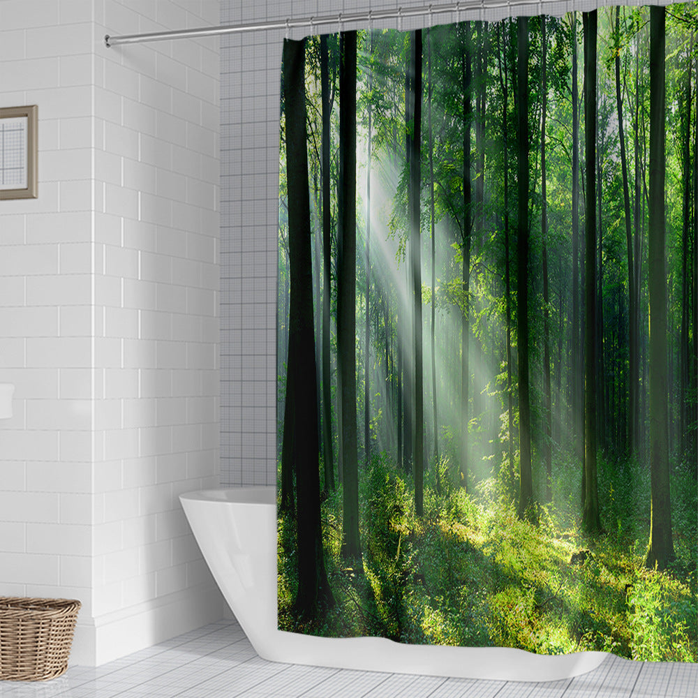 Scenic Garden Print Shower Curtain