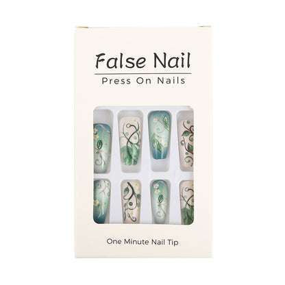 Artificial Nails Set with Floral Designs Acalora