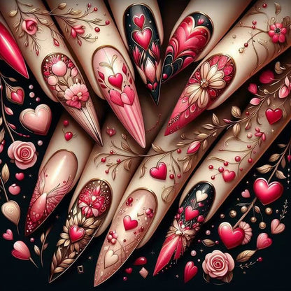 Romantic Floral Nail Art Design Acalora