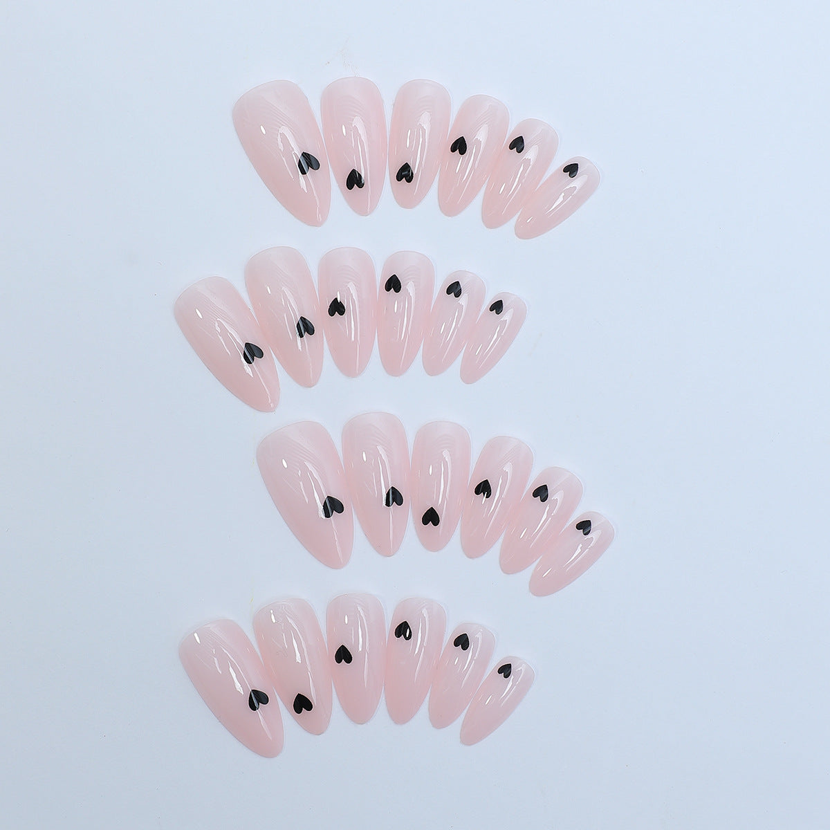 Heart-Embellished Press-On Nail Set Acalora