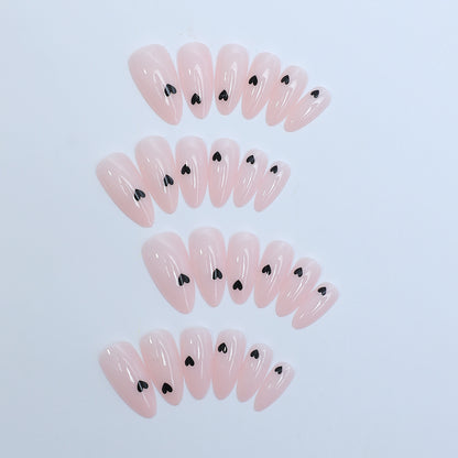 Heart-Embellished Press-On Nail Set Acalora