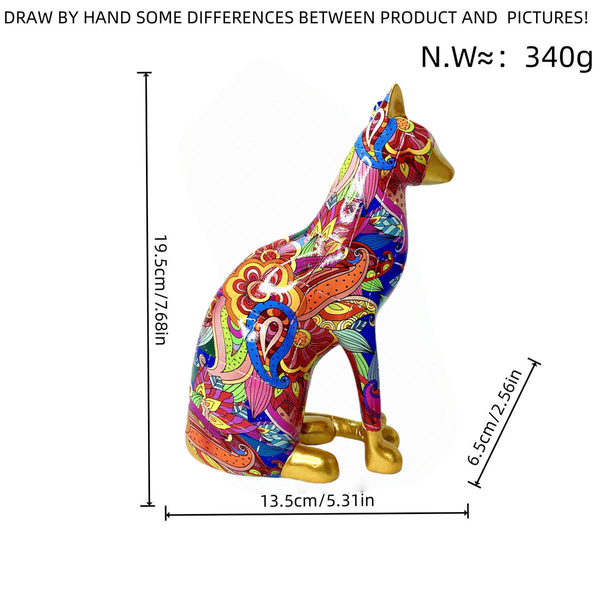 Decorative cat statue in modern art style Acalora