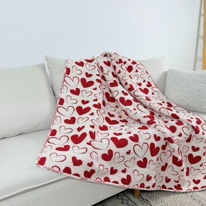 Cozy Heart Print Scarf