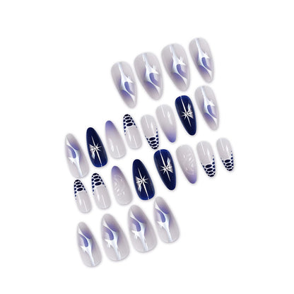 Artistic Stiletto Press-On Nail Art Set with Unique Design Acalora