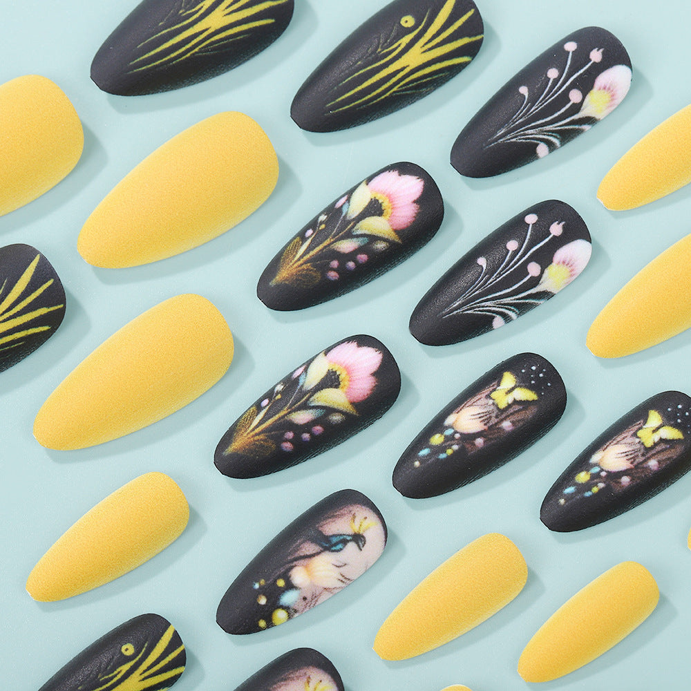 Artificial nails with floral patterns and accessories Acalora