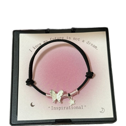 Butterfly Charm Knotted Bracelet Acalora