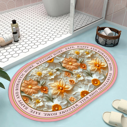 Floral Design Bath Mat