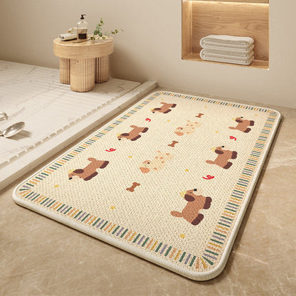 Cartoon Dog-Themed Bath Mat