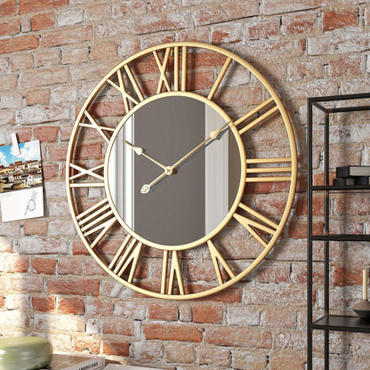 Frendorf | Metal Vintage Large Size Wall Clock with Mirror 39cm