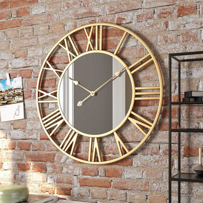 Kalsten | Metal Vintage Large Size Wall Clock with Mirror 39cm