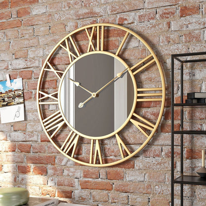 Skanto | Metal Vintage Large Wall Clock with Mirror 39cm