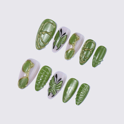 Nature-Inspired Press-On Nail Art Set Acalora