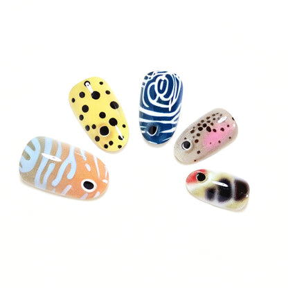 Artistic Patterned Press-On Nail Tips Acalora