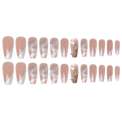 Artificial nail set with sparkling butterflies and glittering decorations Acalora